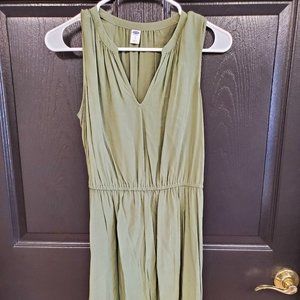 Old Navy Olive Green Sleeveless V-neck Dress